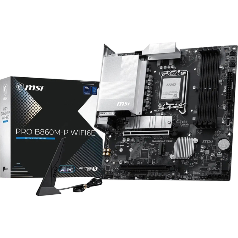 Материнская плата MSI PRO B860M-P WIFI6E, LGA1851, Intel B860, Micro-ATX, DDR5, фото 5