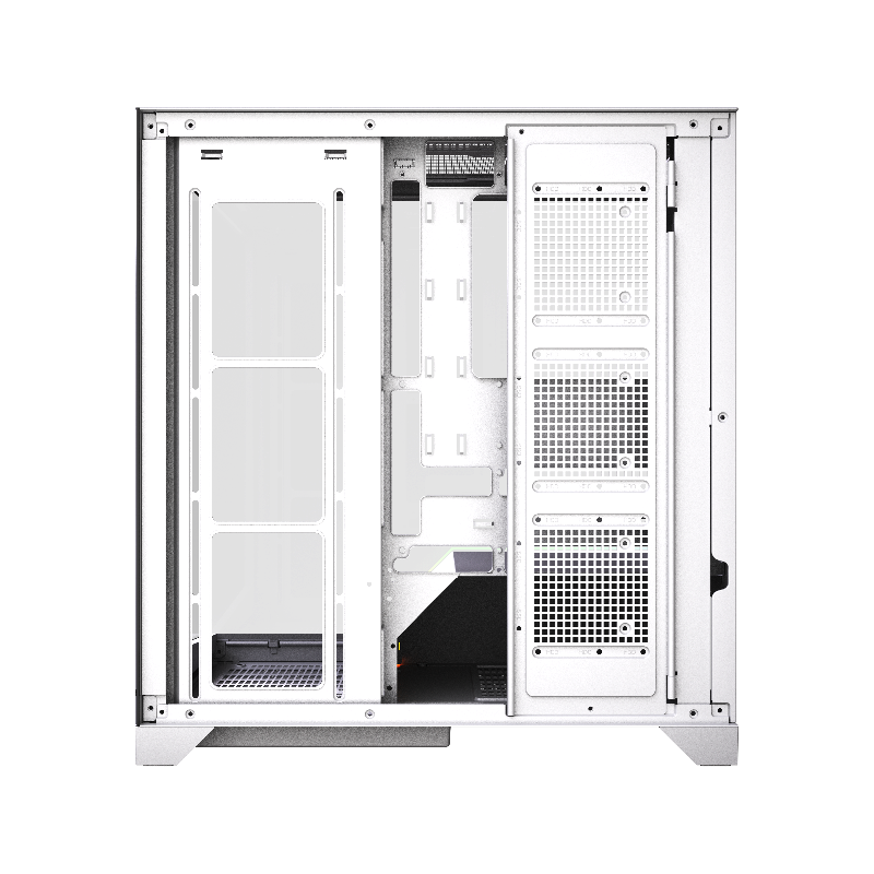Корпус для ПК Hspd F550, Midi Tower, белый, под ATX, mATX, mITX, материал закалённое стекло, сталь, фото 3