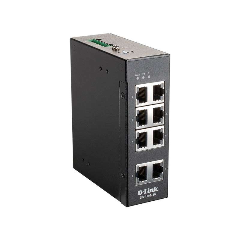 Коммутатор D-Link DIS-100E-8W промышленный неуправляемый, 8 портов 100 Мбит/с, DIN-рейка, IP30, фото 2
