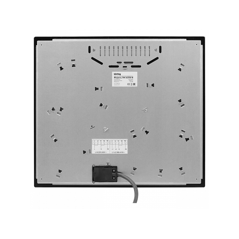 Варочная панель Korting HK 62550 B, электрическая, 60 см, 4 конфорки, овальная зона, чёрная, фото 6