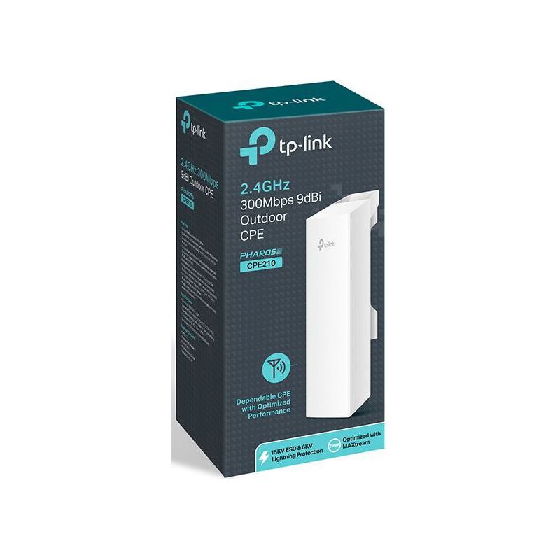 Наружная точка доступа TP-Link CPE210, 2,4 ГГц, 300 Мбит/с, антенна 9 дБи, пассивный PoE, фото 4