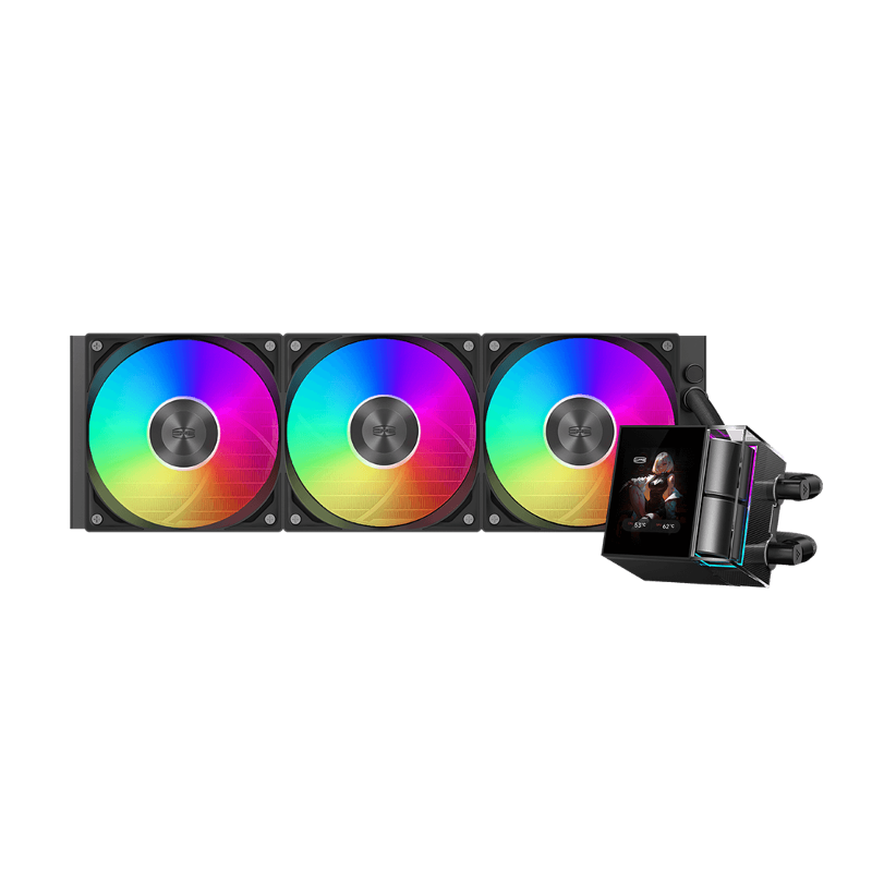 Система жидкостного охлаждения PcCooler DS360 ARGB Display BK, вентилятор 120 мм, шум 39.8 дБА, AM5, фото 2