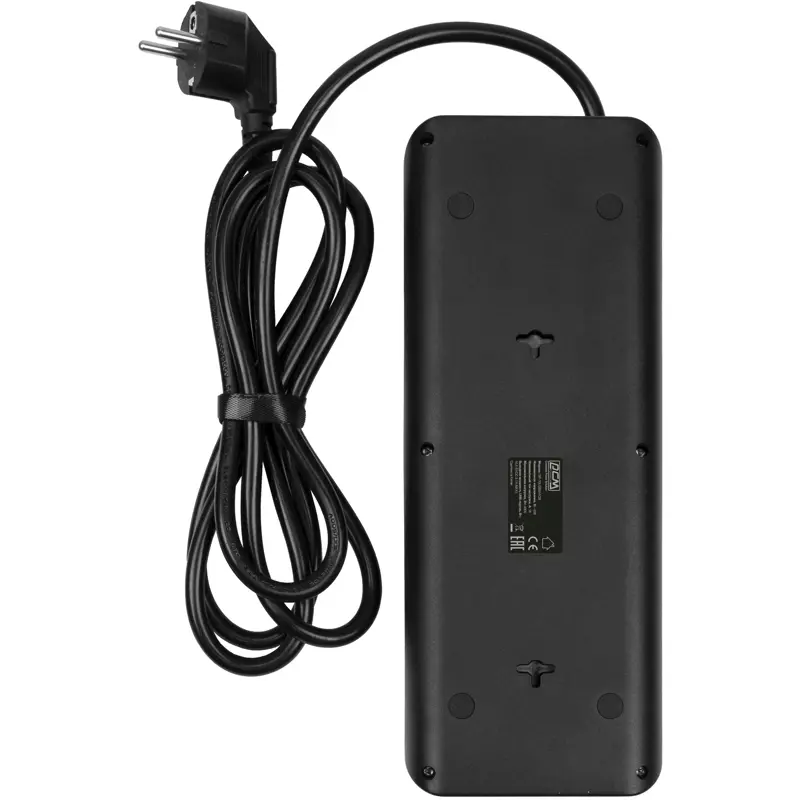 Сетевой фильтр-удлинитель PowerCom SP-10 USB2A1CB, 10 розеток, USB-C и 2 USB-A, шнур 1,8 м, 4000 Вт, фото 2