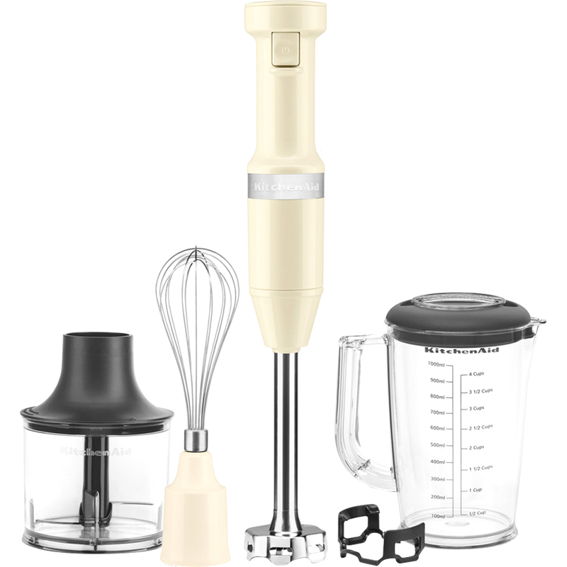 Погружной блендер KitchenAid 5KHBV83EAC, 180 Вт, венчик и измельчитель, стакан 1 л, кремовый, фото 5