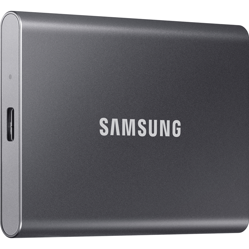 Внешний накопитель Samsung T7, SSD 2 ТБ, USB 3.2 Gen 2 Type-C, чтение 1050 МБ/с, запись 1000 МБ/с, серый, фото 2