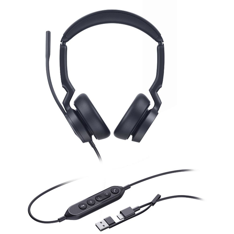 Гарнитура Yealink UH46 Dual UC, проводная, USB-C и USB-A, три микрофона, амбушюры с памятью, фото 2