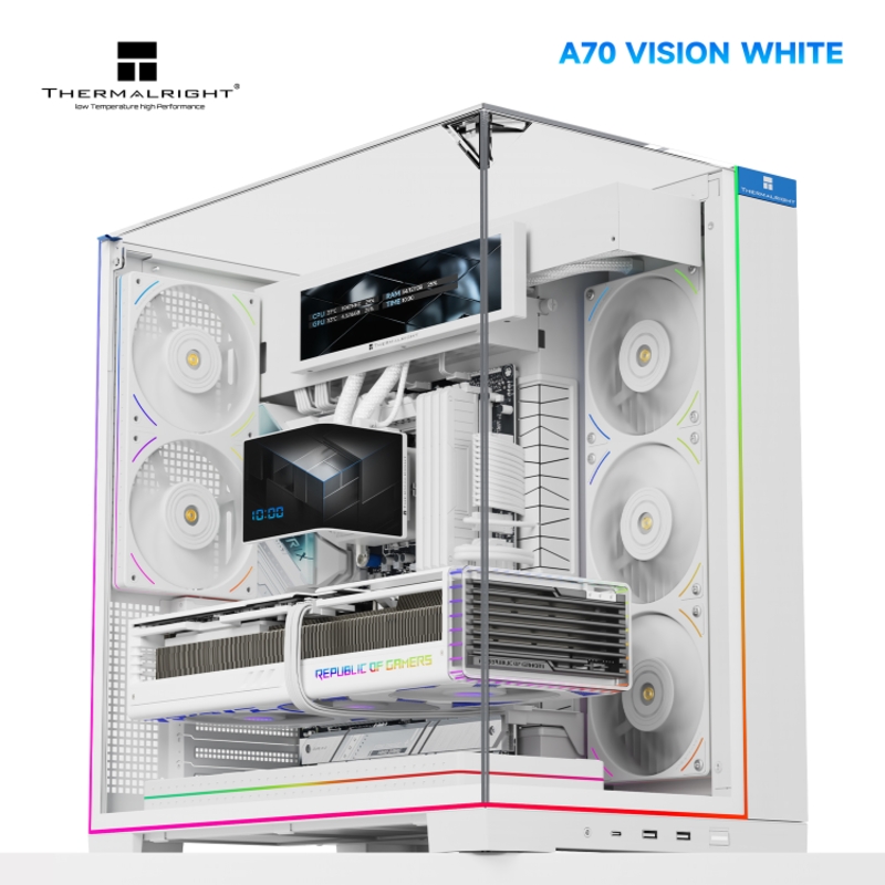 Корпус для ПК Thermalright A70 Vision FAN5-C, Midi Tower, белый, чёрный, под ATX, mATX, mITX, фото 2