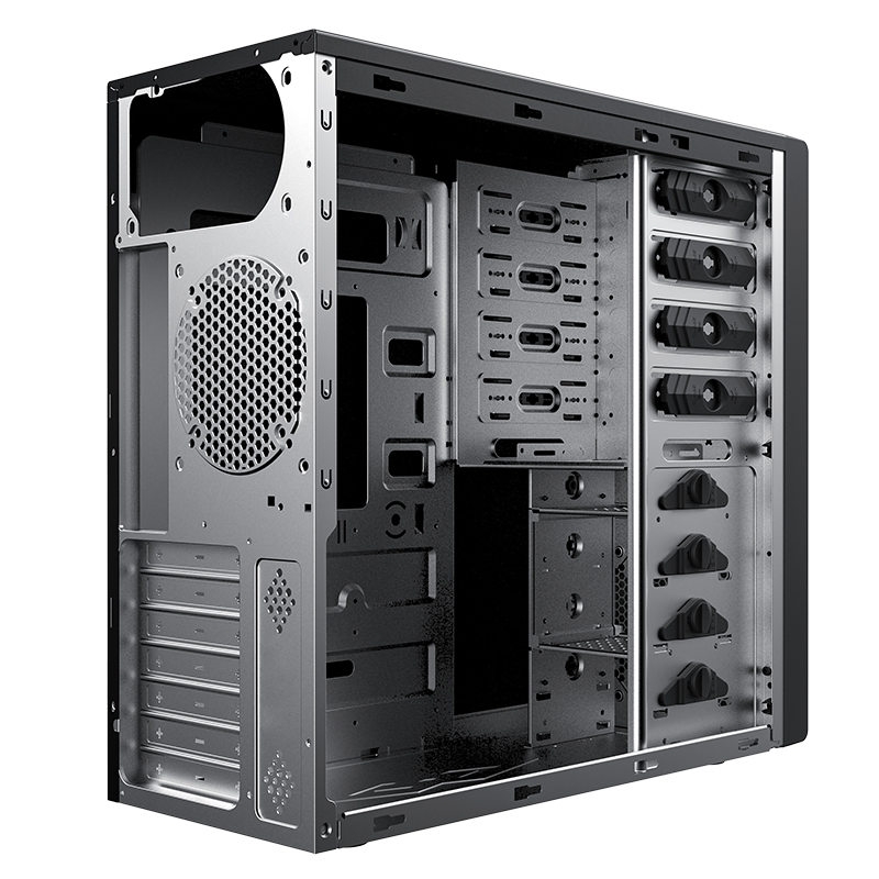 Корпус для ПК Foxline FL-886 ATX, Midi Tower, чёрный, под ATX, mATX, Mini-ITX, FL-886-U3C, фото 2