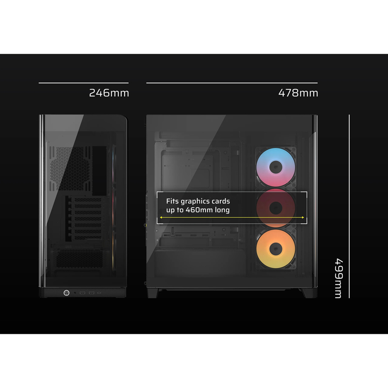 Корпус для ПК Corsair Frame 4500X RS-R ARGB, Midi Tower, чёрный, под ATX, E-ATX, mATX, Mini-ITX, фото 8