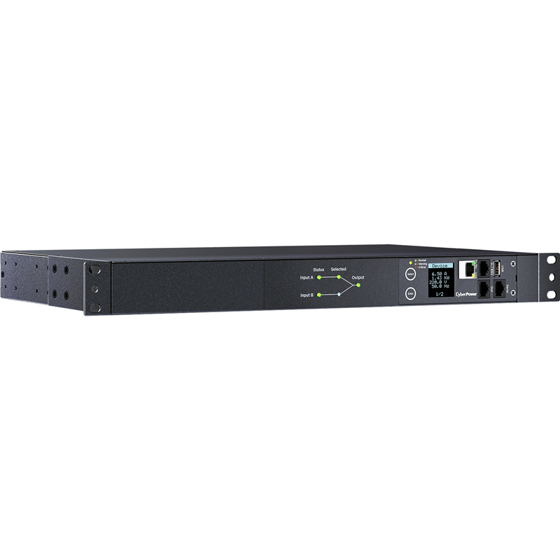 Блок распределения питания CyberPower PDU44005 с ATS, 1U, 16 А, вход C20, 8 розеток C13 и 2 C19, фото 2