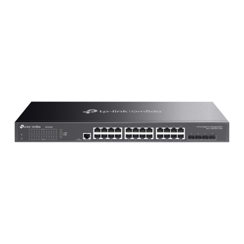 Коммутатор TP-Link JetStream SG3428X управляемый L2+, 24 порта 1 Гбит/с, 4 SFP+ 10 Гбит/с, фото 2
