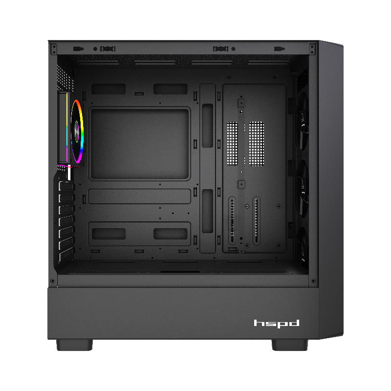 Корпус для ПК Hspd F760, Midi Tower, чёрный, под ATX, E-ATX, mATX, mITX, подсветка ARGB, фото 2