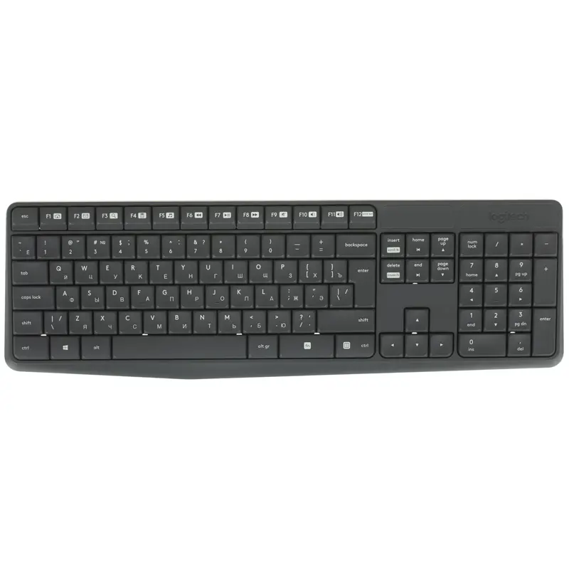 Комплект клавиатура и мышь Logitech Desktop MK235, радиоканал, серый, фото 2