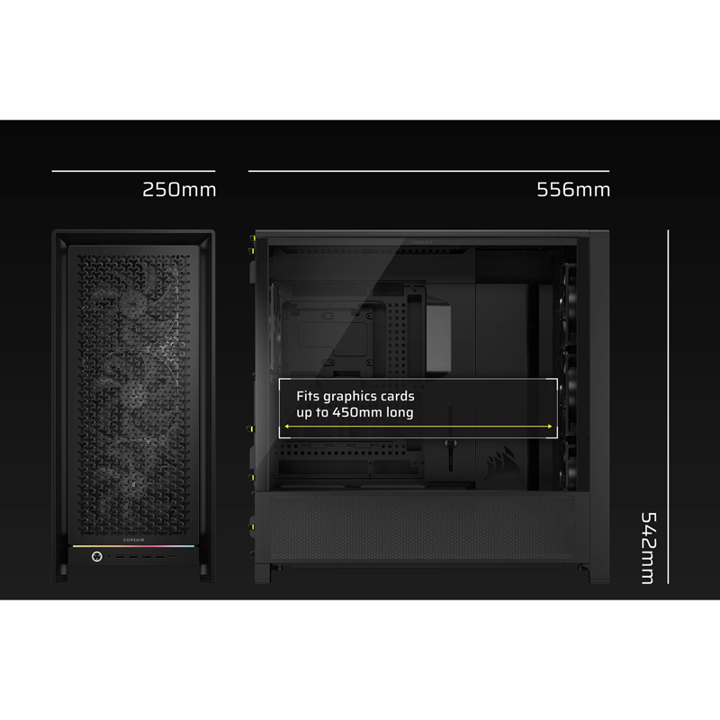 Корпус для ПК Corsair Frame 5000D RS High-Airflow, Midi Tower, чёрный, под ATX, E-ATX, mATX, Mini-ITX, фото 8