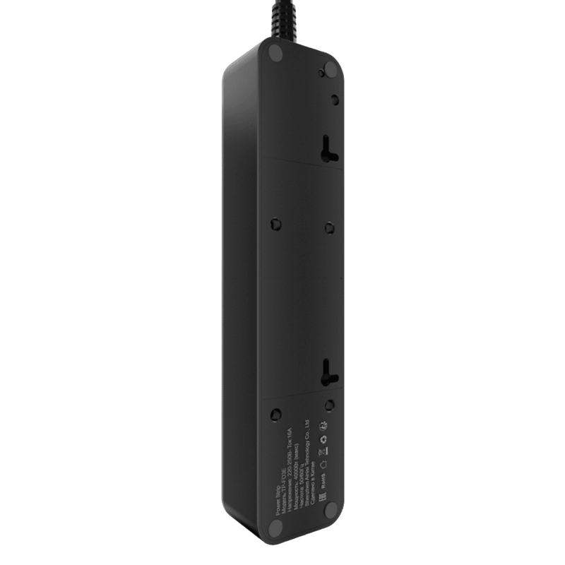 Сетевой фильтр AGNI TP-FD4E плоский, 4 розетки с заземлением, шнур 2 м, 16 А, 4000 Вт, чёрный, фото 3