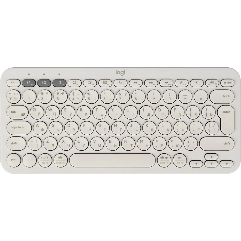 Клавиатура Logitech K380 OFF-WHITE RTL, Bluetooth, мембранные, белый, фото 4