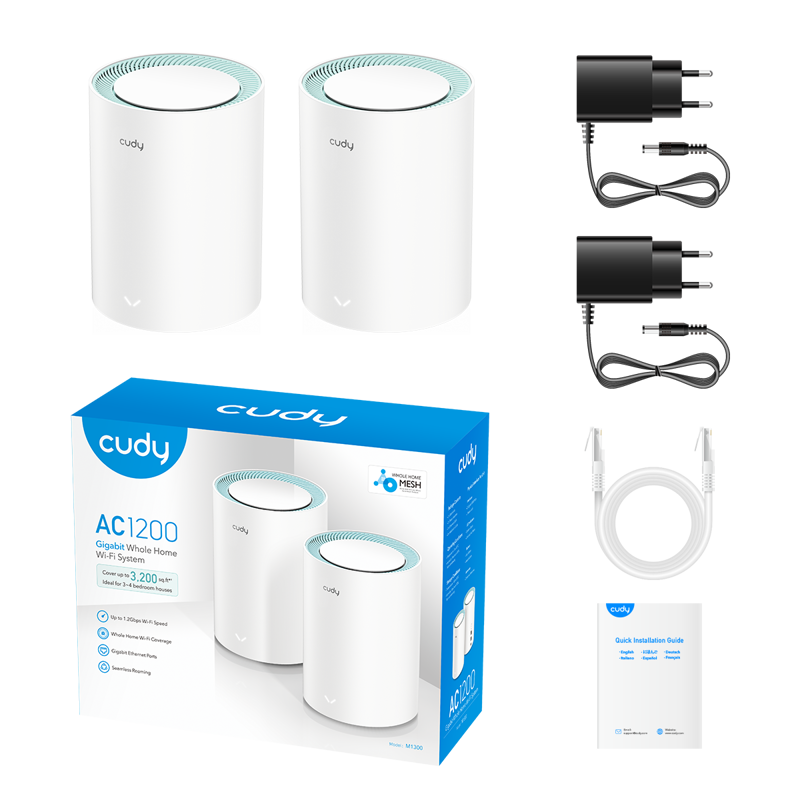 Mesh-система Wi-Fi Cudy AC1200 Wi-Fi Gigabit Mesh Solution 2-Pack, 2 модуля, 4 антенны, фото 5