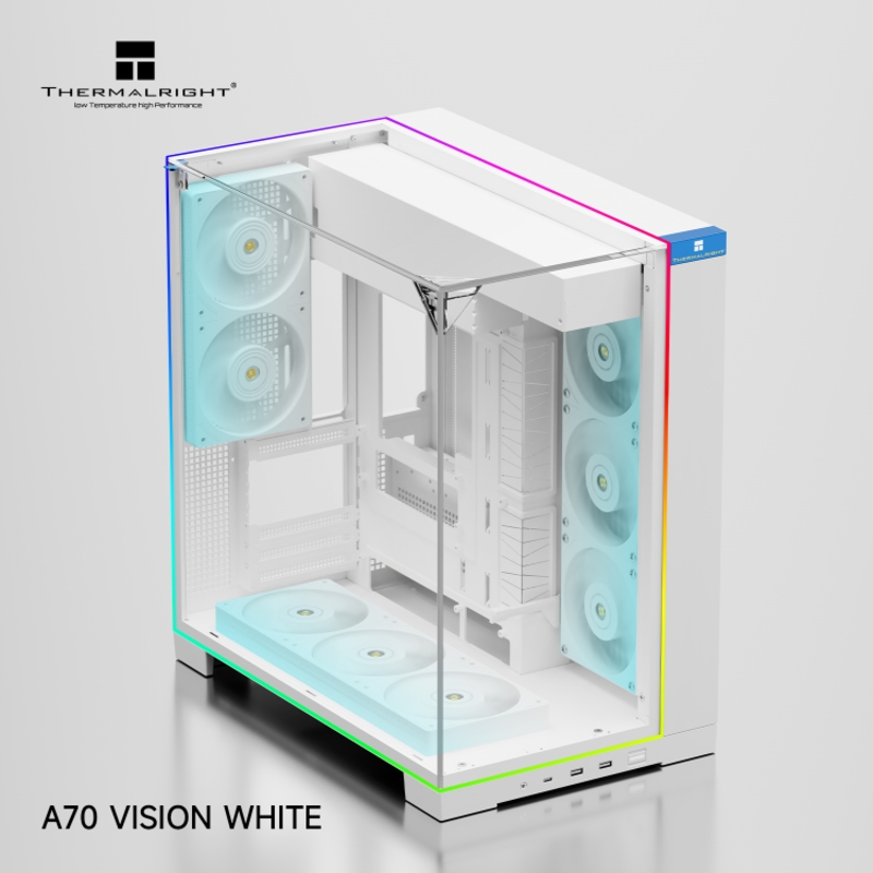 Корпус для ПК Thermalright A70 Vision FAN5-C, Midi Tower, белый, чёрный, под ATX, mATX, mITX, фото 3