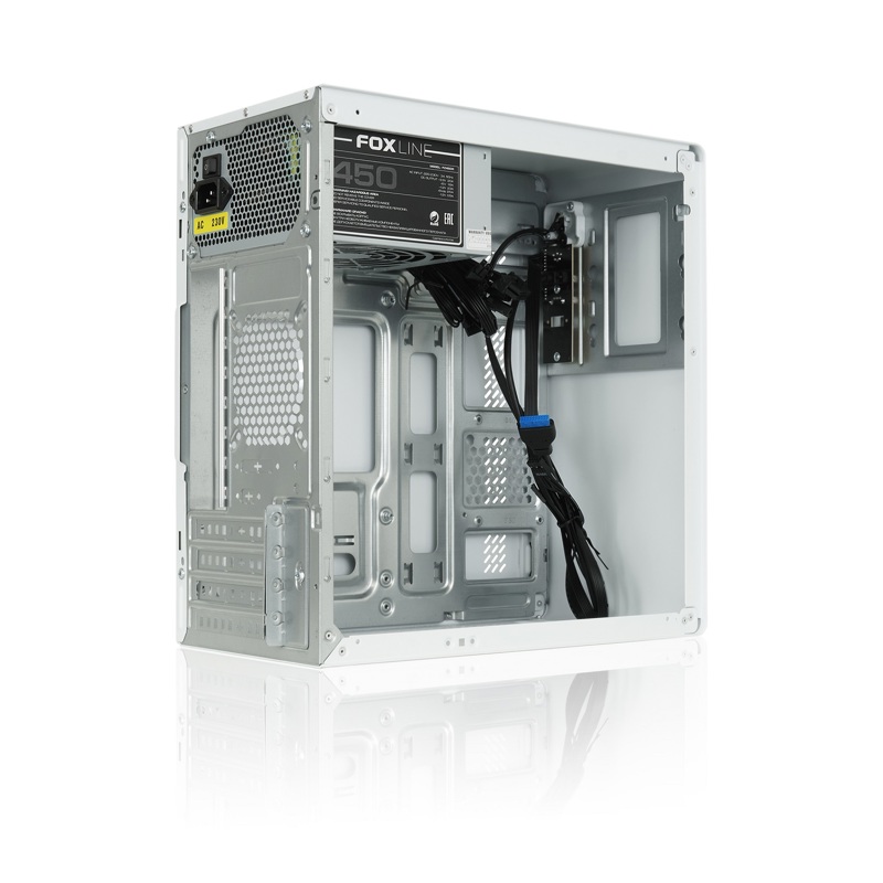 Корпус для ПК Foxline FL-719W-FZ450R-U31, Mini Tower, с БП 450 Вт, белый, под mATX, Mini-ITX, материал сталь, фото 4