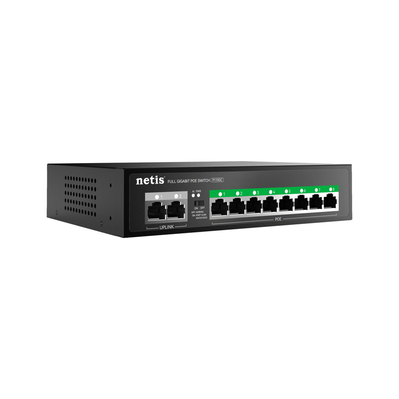 PoE-коммутатор Netis P110GC неуправляемый, 10 портов 1 Гбит/с, 8 портов PoE+, 100 Вт, фото 3