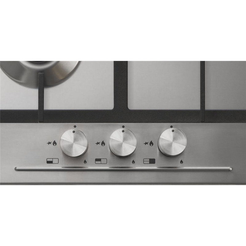Варочная панель Korting Crystal HG 465 CTX, газовая, 45 см, 3 конфорки, WOK, нержавеющая сталь, фото 3