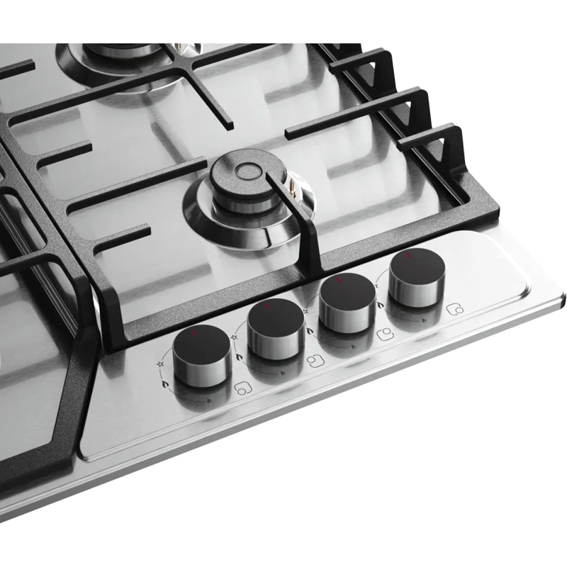 Варочная панель Kuppersberg FS 66 X, газовая, 58 см, 4 конфорки с WOK, газ-контроль, нержавеющая сталь, фото 3