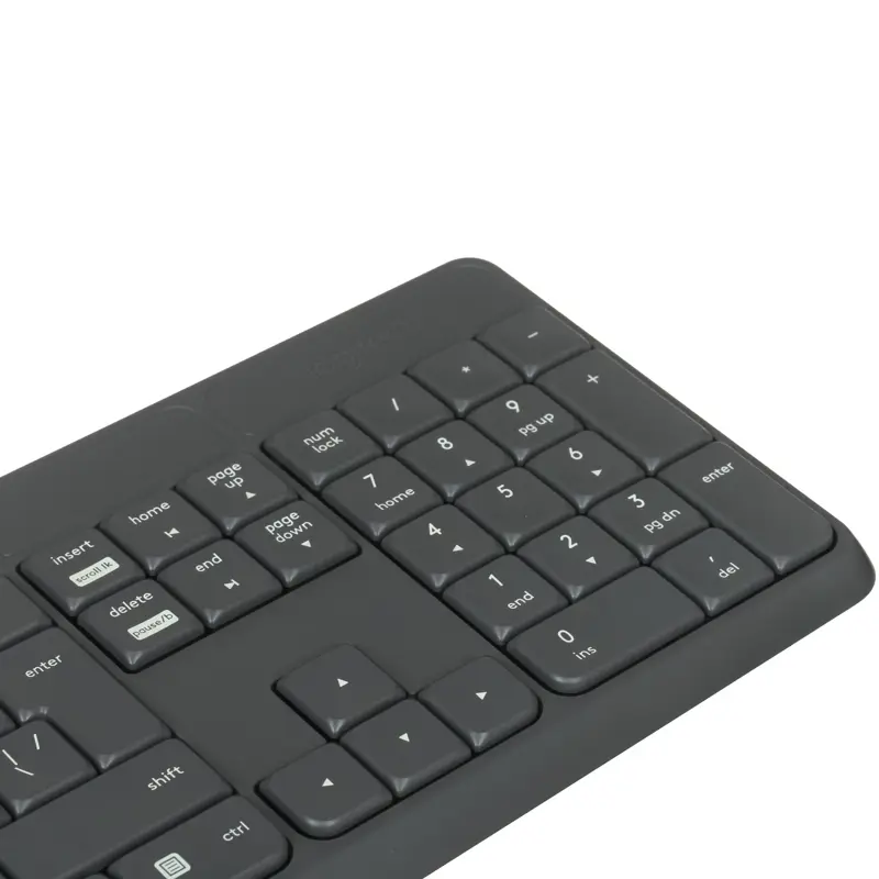 Комплект клавиатура и мышь Logitech Desktop MK235, радиоканал, серый, фото 4