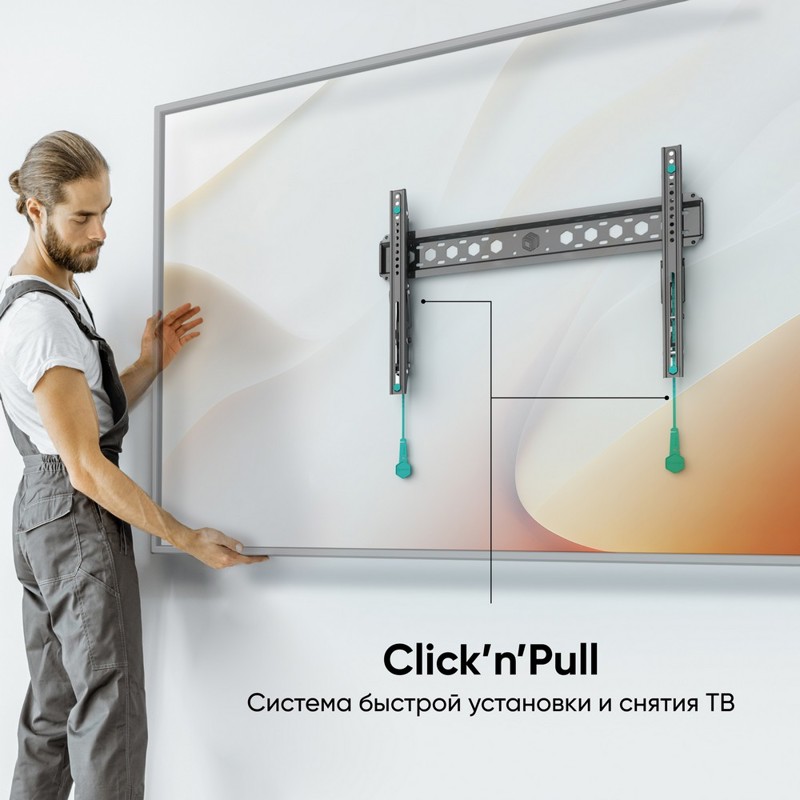 Кронштейн Onkron 43-85'' 400*600 12º, крепление настенное, до 85 ″, нагрузка до 68.2 кг, фото 5