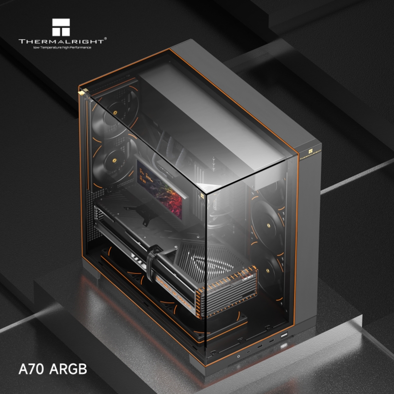 Корпус для ПК Thermalright A70 FAN5-C, Midi Tower, чёрный, под ATX, mATX, Thin mITX, подсветка ARGB, фото 5