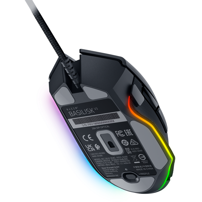 Мышь Razer Basilisk V3, проводное подключение, USB-A, 26000 dpi, чёрный, подсветка, фото 8