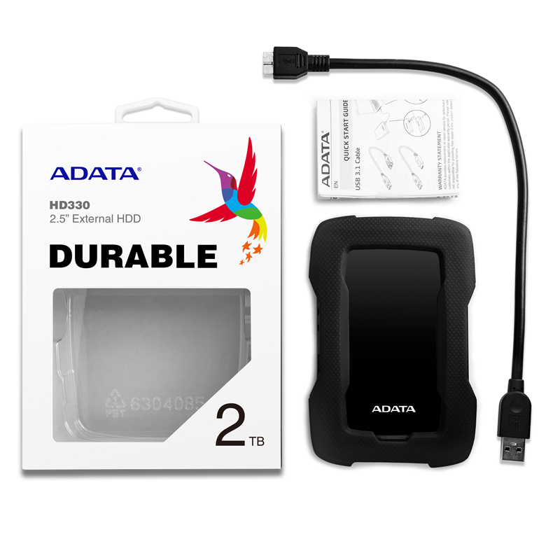 Внешний жёсткий диск 2TB ADATA HD330 (Black), Silicone, USB 3.2 Gen1, 133x89x16mm, 190g (ADATA AHD330-2TU31-CBK), фото 7