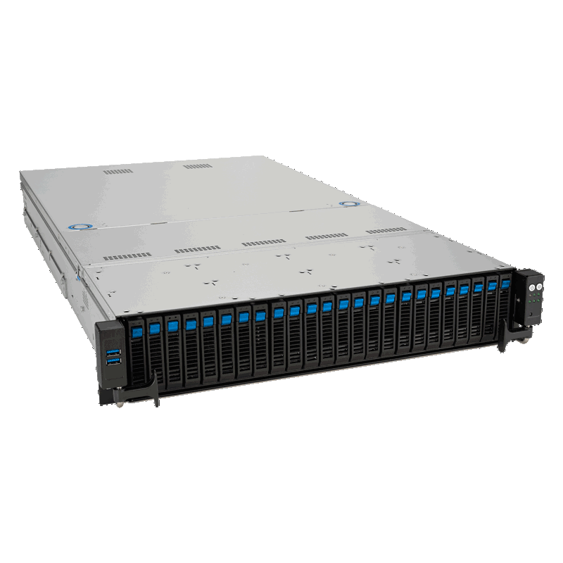 Серверная платформа ASUS RS521A-E12-RS24U, 2U, 1xSP5 (LGA 6096) 360W, 24x DDR5 6400, 24x 2.5'' (16 NVME+8 SAS/SATA) + 2x SATA rear (ASUS 90SF03X1-M000R0), фото 3