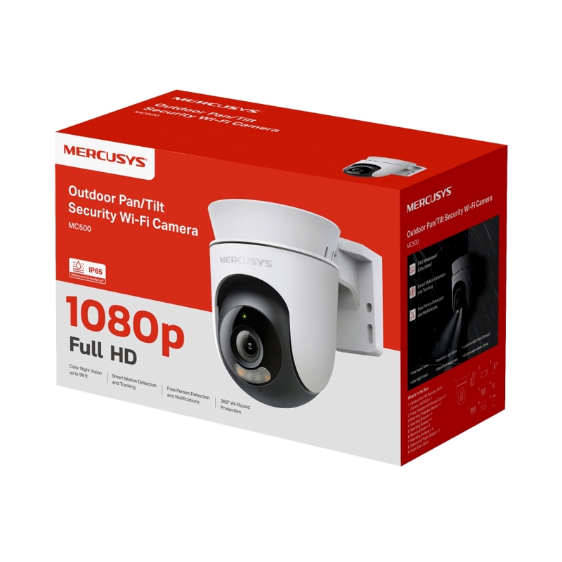 IP-камера Mercusys MC500 уличная поворотная, 2 Мп, Wi-Fi, ИК-подсветка, microSD до 512 ГБ, фото 2