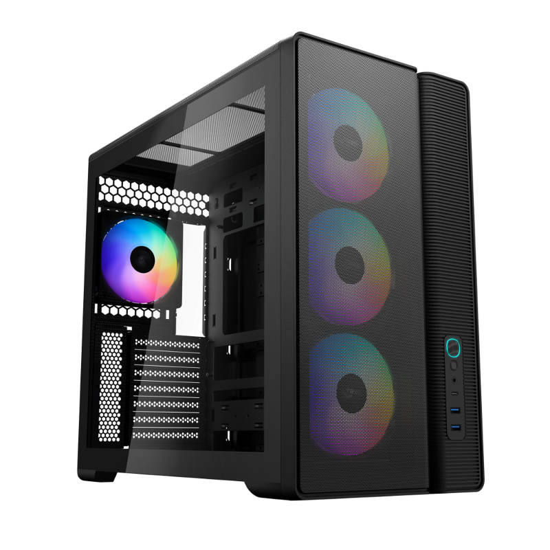 Корпус для ПК Sama S50, Midi Tower, чёрный, под ATX, mATX, Mini-ITX, подсветка ARGB, фото 2