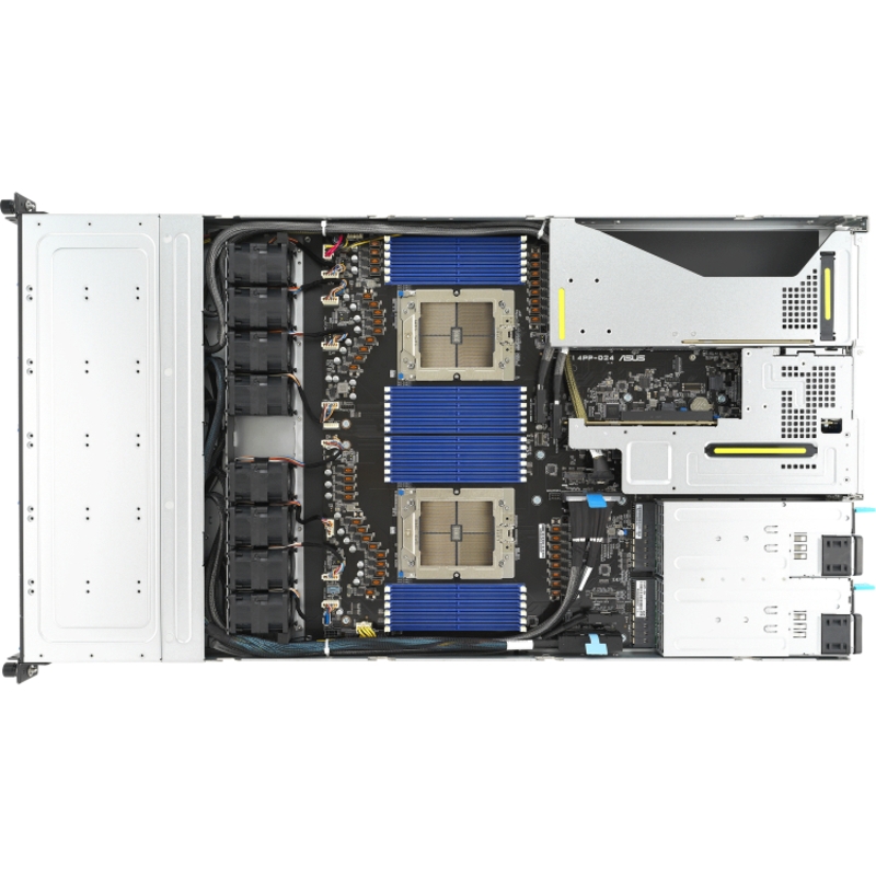 Серверная платформа ASUS RS700A-E12-RS12U, 1U, 2 x LGA6096 400W, 24 x DDR5 4800, 12x 2.5" hsb NVMe, 2 x M.2 2280, 3x PCIe Gen5 slots + 1 x internal RAID slot (ASUS 90SF02D1-M00MC0), фото 6