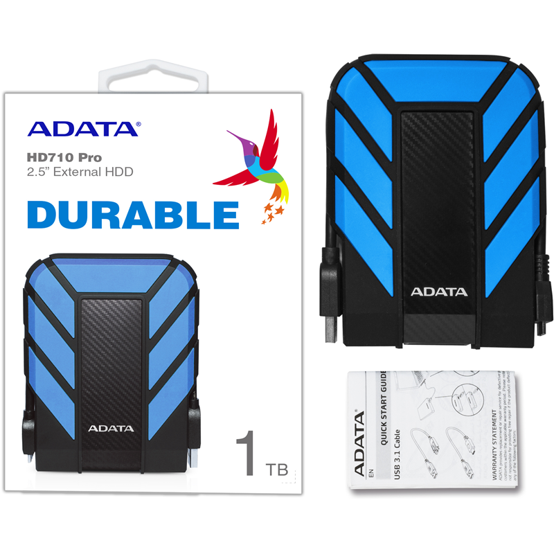 Внешний жёсткий диск 1TB ADATA HD710 Pro (Blue), IP68, USB 3.2 Gen1, 133x99x22mm, 270g (ADATA AHD710P-1TU31-CBL), фото 7