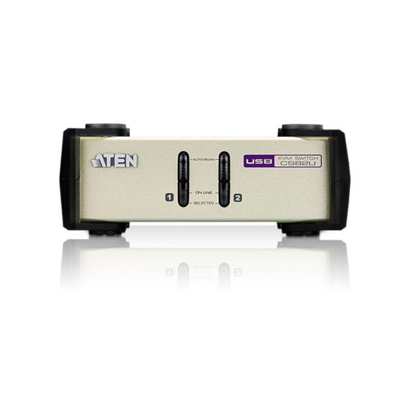 2-x порт. переключатель, электрон., KVM, 1 user PS2/USB+VGA = 2 cpu PS2/USB+VGA, со шнурами PS2/USB 2х1.2м., 2048x1536, настол., без OSD, некаскад. CUBIQ 2 PORT USB & PS/2 KVM SWITCH (ATEN CS82U), фото 2