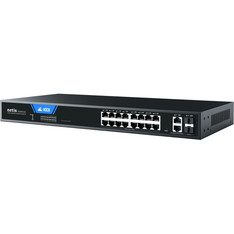 Коммутатор Netis ST220GPR-2G2S управляемый, 16 портов PoE 1 Гбит/с, 2 SFP, 225 Вт, фото 2