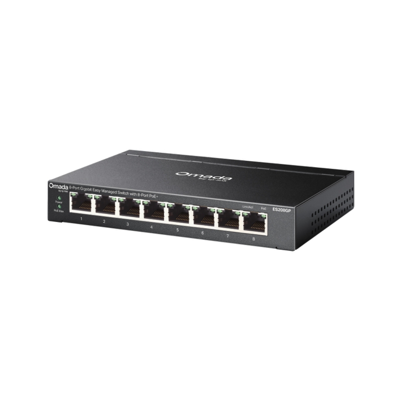 Коммутатор TP-Link Omada ES208GP с облегчённым управлением, 8 портов PoE+ 1 Гбит/с, фото 3