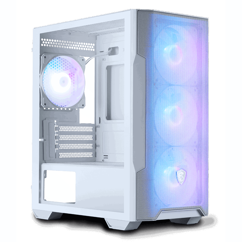 Корпус для ПК MSI MAG FORGE M100R, Mini Tower, белый, под mATX, Mini-ITX, подсветка ARGB, фото 3