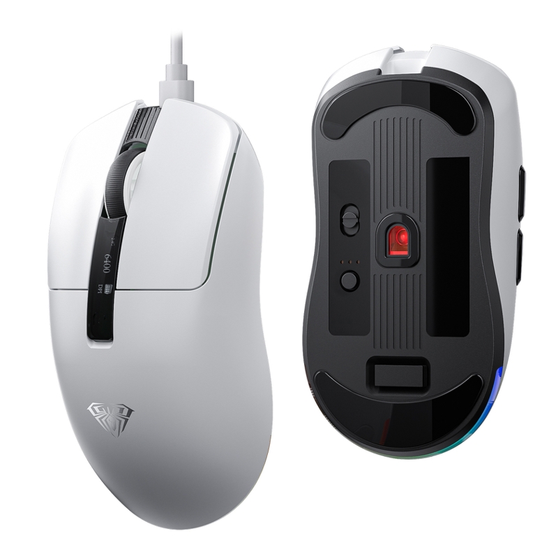 Мышь AULA SC590 Pro, USB-A, Bluetooth, 20000 dpi, белый, фото 4