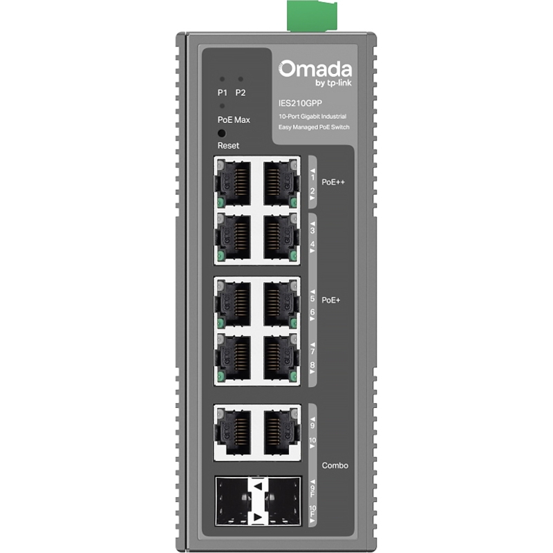 Коммутатор TP-Link Omada IES210GPP промышленный, 10 портов 1 Гбит/с, 6 PoE+ и 2 PoE++, 240 Вт, фото 2