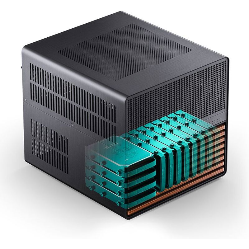 Корпус для ПК Jonsbo N5, Mini Tower, чёрный, под ATX, E-ATX, mATX, Mini-ITX, материал алюминий, дерево, сталь, фото 15