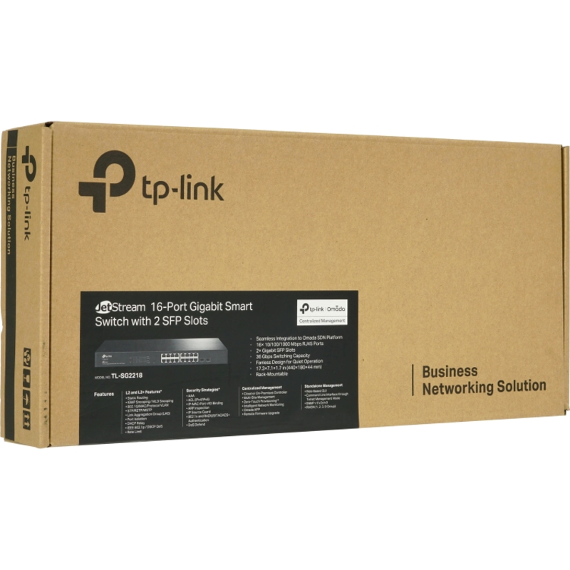 Коммутатор TP-Link JetStream SG2218P смарт, 16 портов PoE+ 1 Гбит/с, 2 SFP, 150 Вт, фото 7