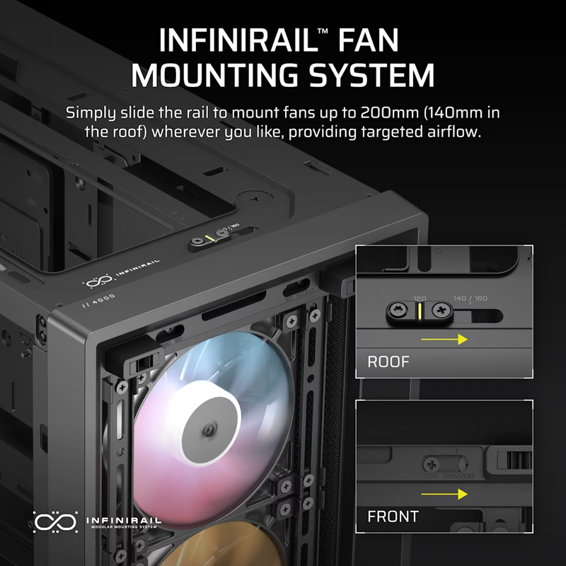 Корпус для ПК Corsair Frame 4000D RS ARGB, Midi Tower, чёрный, под ATX, E-ATX, mATX, Mini-ITX, фото 5