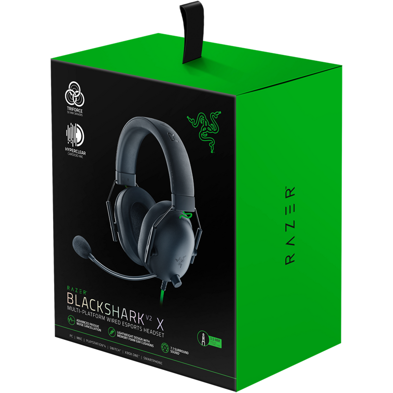 Гарнитура Razer BlackShark V2 X, проводное подключение, Mini-jack, накладные, чёрный, для геймеров, фото 5