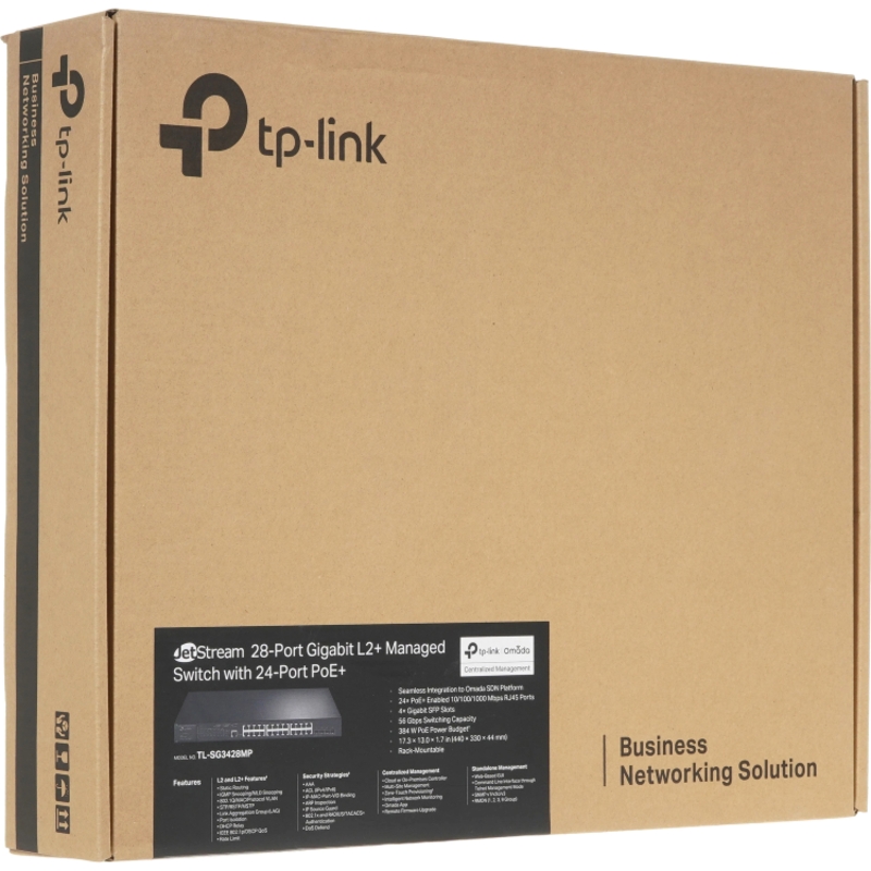 Коммутатор TP-Link JetStream SG3428MP управляемый L2+, 24 порта PoE+ 1 Гбит/с, 4 SFP, 384 Вт, фото 8