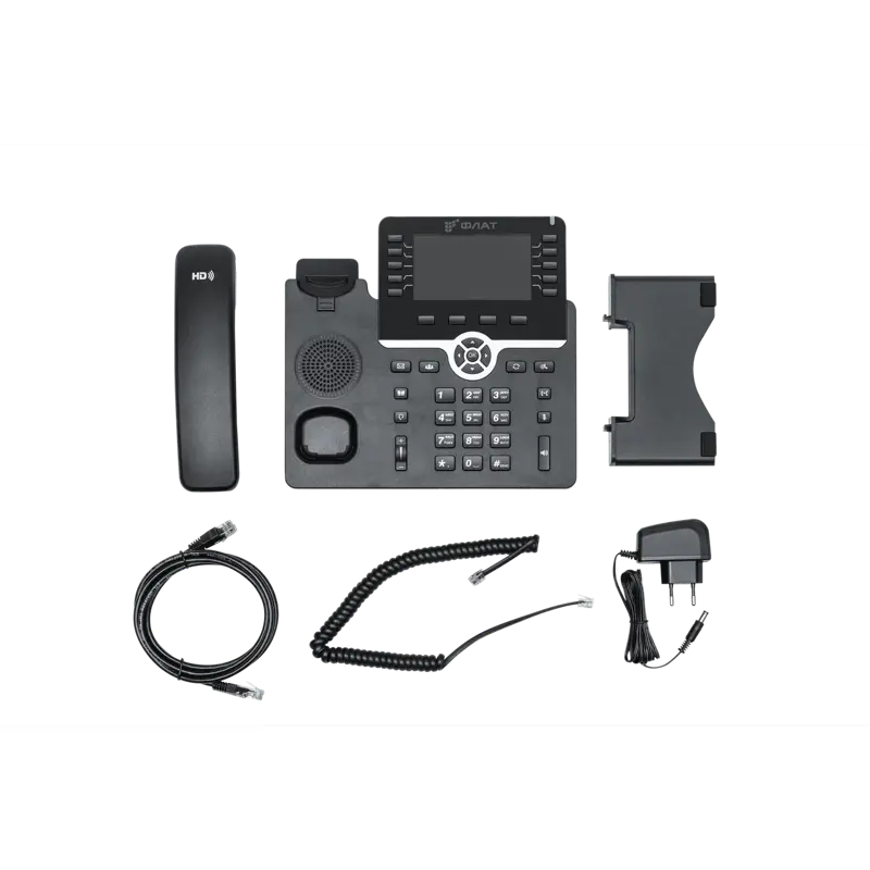 ЖК-дисплей, адаптер питания ФЛАТ-ПРО - Российское VOIP оборудование. Flat-Phone B10: 20 SIP-аккаунтов, фото 3