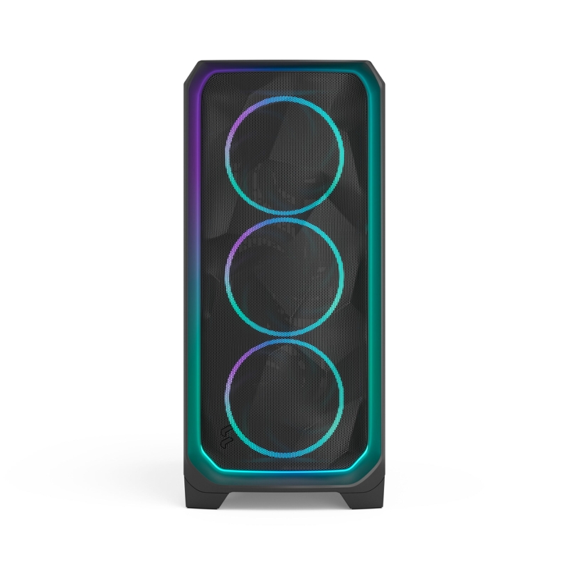 Корпус ПК без блока Case Fractal Design Meshify 3 Ambience Pro RGB TG Light Tint, Full-Tower, 3x140mm ARGB, 2xUSB-A 3.2 + 1xUSB 3.2 Type-C, E-ATX, ATX, mATX, mITX, Black, фото 2