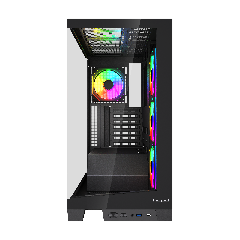 Корпус для ПК Hspd F550, Midi Tower, чёрный, под ATX, mATX, mITX, F550-TGBK-ARGB, фото 8